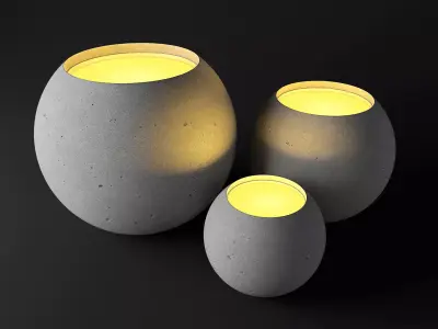 Concrete lamps 3D model