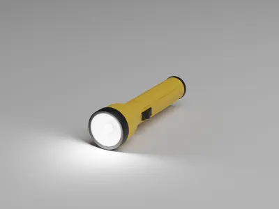 Flashlight portable lantern Low-poly 3D model