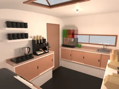 Mobile Food Cart 3D model