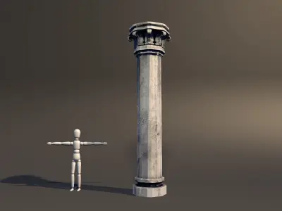 Column Castle Pillar 1 Low-poly 3D model