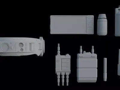 Sci-Fi - Soldier Equipment Elements 3D model