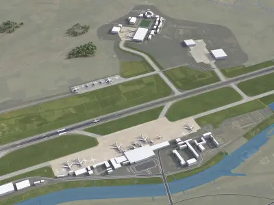 Pyongyang - 3D Airport Model Low-poly 3D model