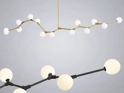 Globe Branching Chandelier 3D model