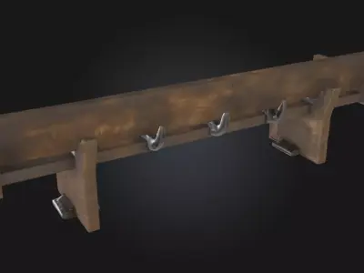 Wooden Bench  Timeless Rustic Seating 3D model