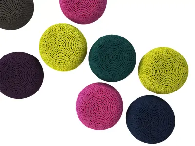 Picot knitted stool 3D model