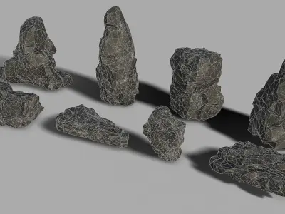 Mountain cliff Rocks - 3D Models PBR Pack 08 Low-poly 3D model
