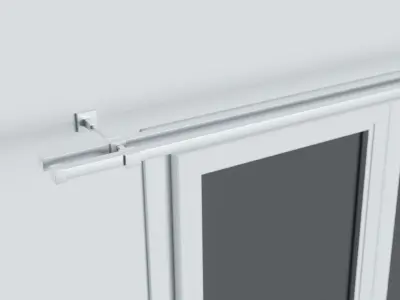 Curtain Rods with Hangers Cube Ends 3D model