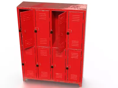 Lockers Low-poly 3D model