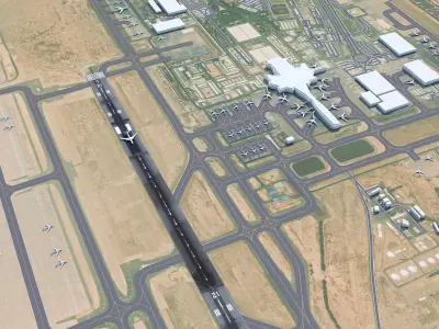 Kuwait Airport 10km Low-poly 3D model