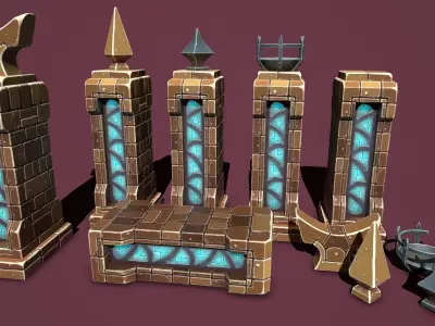 Fantasy obelisk  Low-poly 3D model