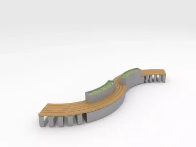 Bench Park 12 3D model