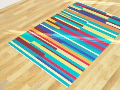 Rug 3D Model oriental Low-poly 3D model