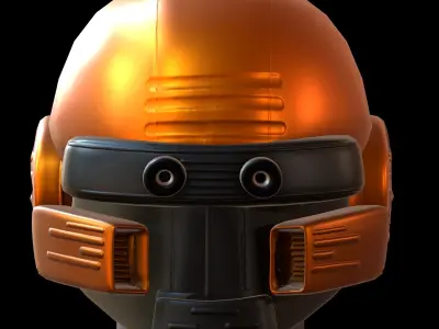 Gas mask helmet 3d model scifi Low-poly  Low-poly 3D model