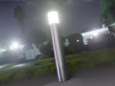 Low-Poly Basic Light Column 27 - Street Light Set-9 Low-poly 3D model