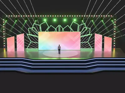 Entertainment Event Stage or Set Design with Light 3D model