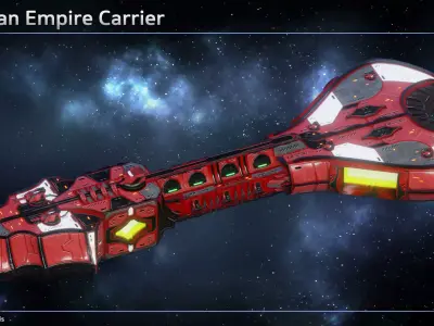 Spaceship Thaalian Empire Carrier Low-poly 3D model