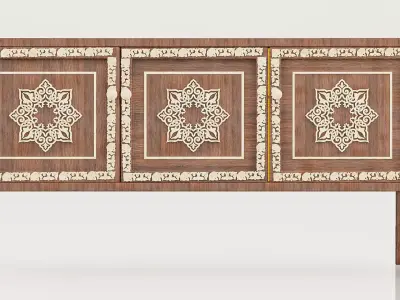 Sideboard 3 doors in dark fine wood Free 3D model