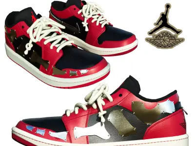 DINO 2 Air Jordan 1 RAZOR LOW Shoes PBR  Low-poly 3D model