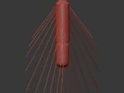 Untitled three pendant lights hanging from rod 3D model