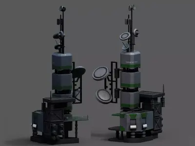 Scifi tower station building exterior skyscraper sci fi Low-poly 3D model