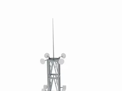 Radio Tower X Low-poly 3D model