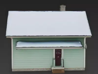 Nature-Inspired Sage Green Winter Home 3D Model Low-poly 3D model