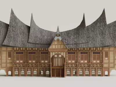 Traditional Houses - Rumah Gadang Low-poly 3D model
