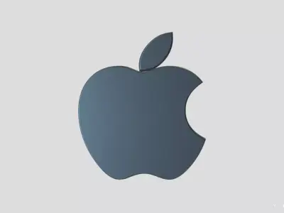 3D rendering of the Apple logo Low-poly 3D model