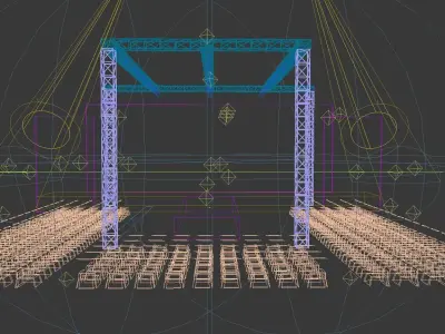 Stage party concert fashion catwalk T station  80 3D model