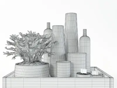 Decorative set on a tray 3D model