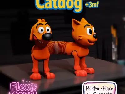 Flexi CatDog  Flexible 3D-Printable Toy 3D print model