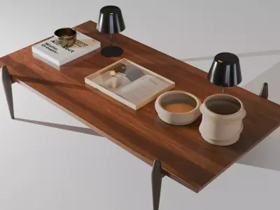 Decorated coffee table 3D model