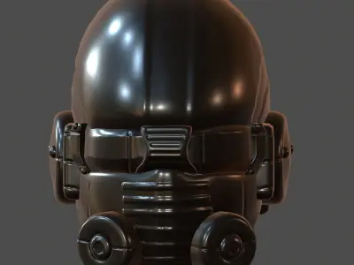 Gas mask helmet 3d model scifi Low-poly  Low-poly 3D model 218