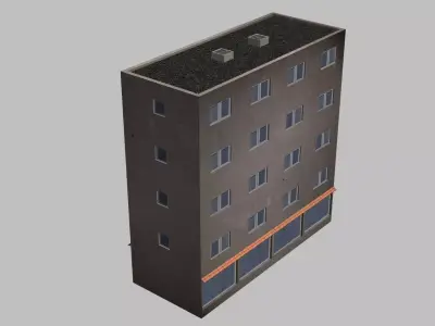 Urban building Free low-poly 3D model purchase