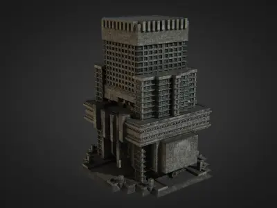 brutalist 3D model