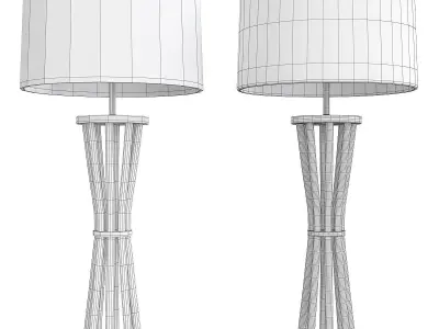 Decorative Polished Nickel Table Lamp Low-poly 3D model