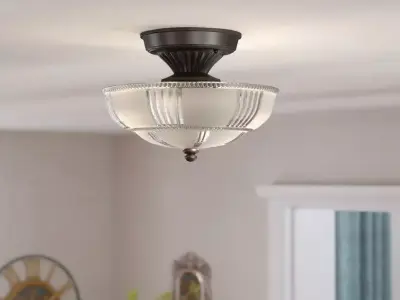 Albreda Light Simple Bowl Semi Flush Mount 3D model