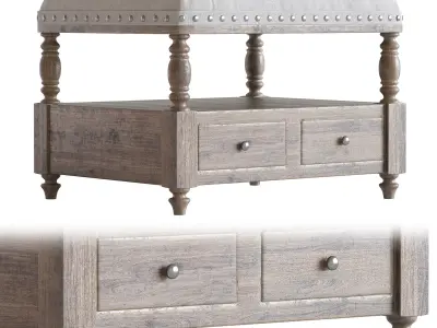 Pouf Bailor Uttermost 3D model