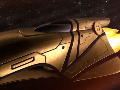 Spaceship - Keeper - Gold Version 3D model