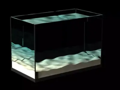 Aquarium with sand in it 3D model