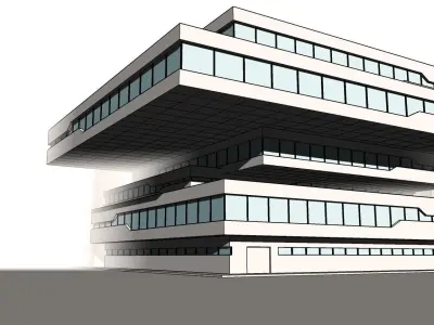 Zaha Hadid Dominion Tower Office Buildings  Low-poly 3D model