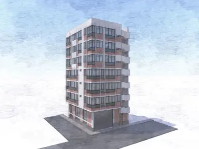 Building Model Design  Low-poly 3D model