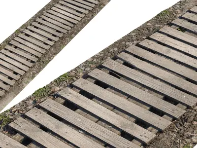Realistic Wooden Path 3D model
