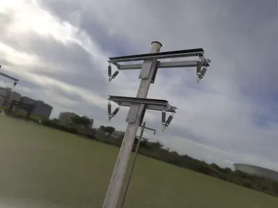 Wooden Electricity Pole without Ladder - Object 024 Low-poly 3D model