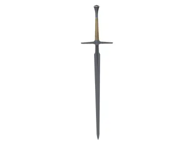 Medieval Fantasy Double Hand Big Sword Low-poly 3D model