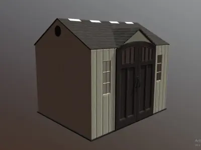 Small garden shed cabin 3D model