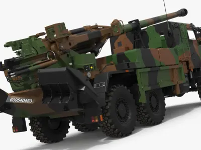  Heavy Military Truck With 155mm Howitzer 