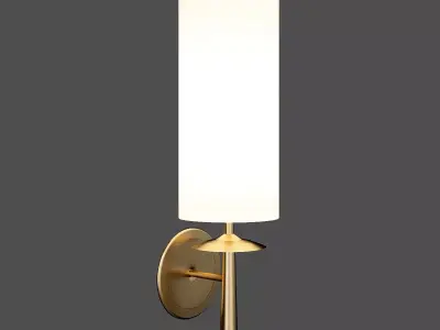 AERIN brass wall sconce with shade 3D model