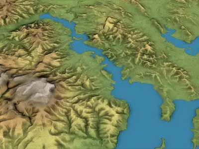 Hobart - Topography Terrain Low-poly 3D model