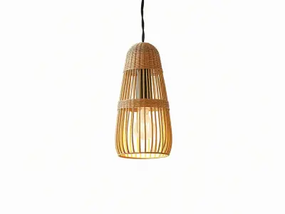 Wicker Pendant Light Model Pack Low-poly 3D model